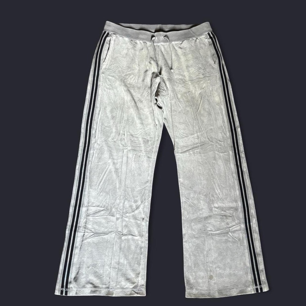 Y2K Mens Juicy Couture Velour Sweatpants with Track Stripe